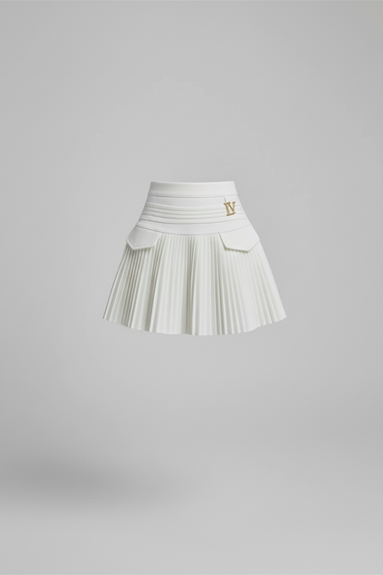 Jupe Patineuse Blanche Plissée Chic