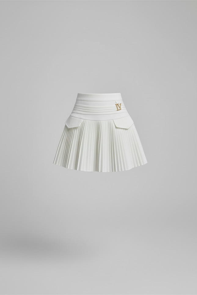 Jupe Patineuse Blanche Plissée Chic